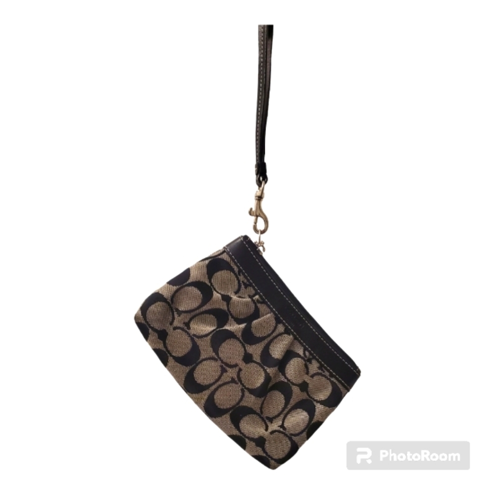 Coach signature canvas wristlet